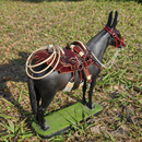 Miniatura Mula com Arreio Banana Completo – Artesanal